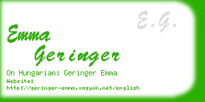 emma geringer business card